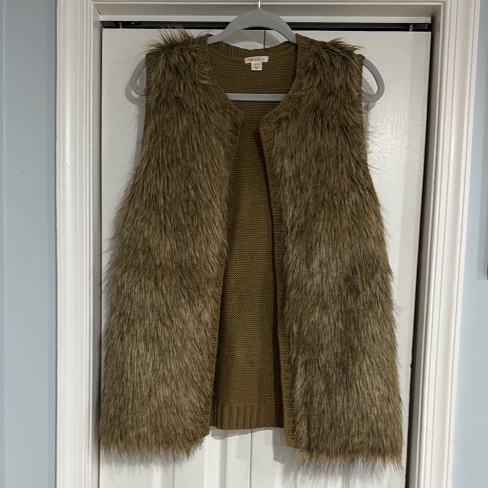 Faux Fur Vest in Brown